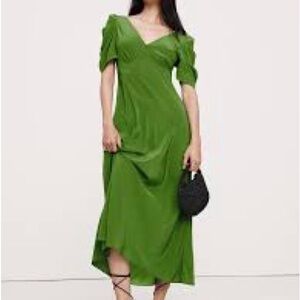 SEEKING - green Banana Republic Matte Silk Maxi Dress in size 12 or 14